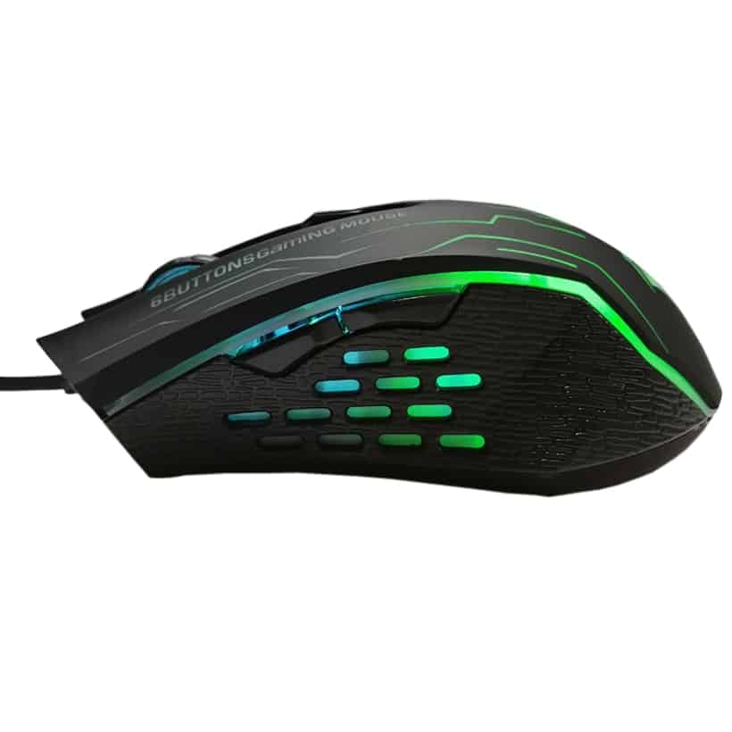 FORKA Silent Click USB Wired Gaming Mouse 6 Buttons 3200DPI Mute Optical Compute