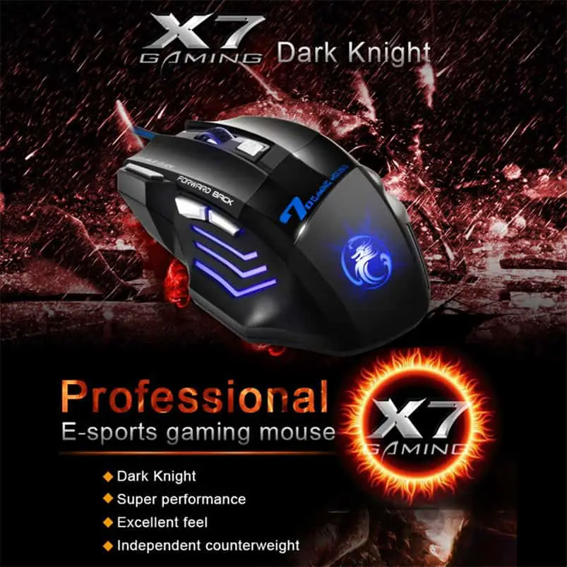 5500DPI LED Optical USB Wired Gaming Mouse 7 Buttons Gamer Laptop PC Mice HP0HWC 