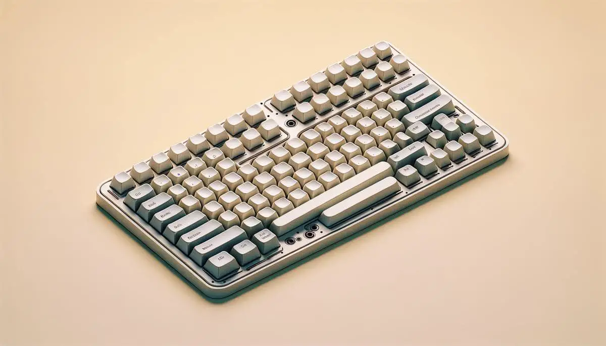 An image of a 15-key keyboard, showing its minimalist design and layout