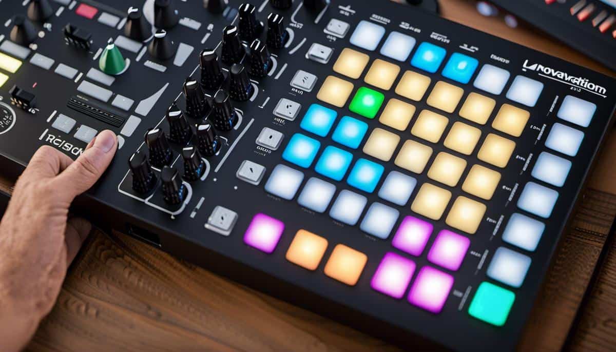 Image of the novation launchpad mini [mk3] grid controller, a compact and versatile midi controller, perfect for music production enthusiasts and professionals.