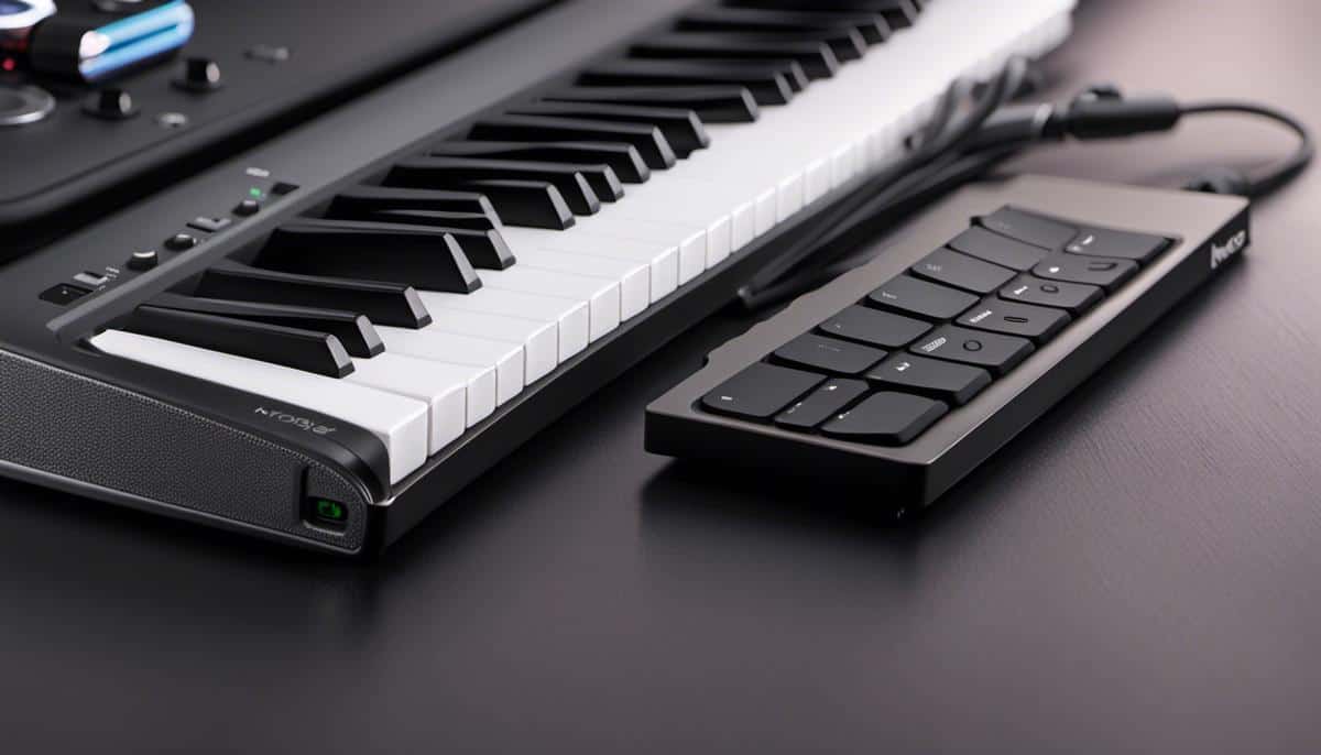Image of a korg nanokey2 keyboard that is compact and portable