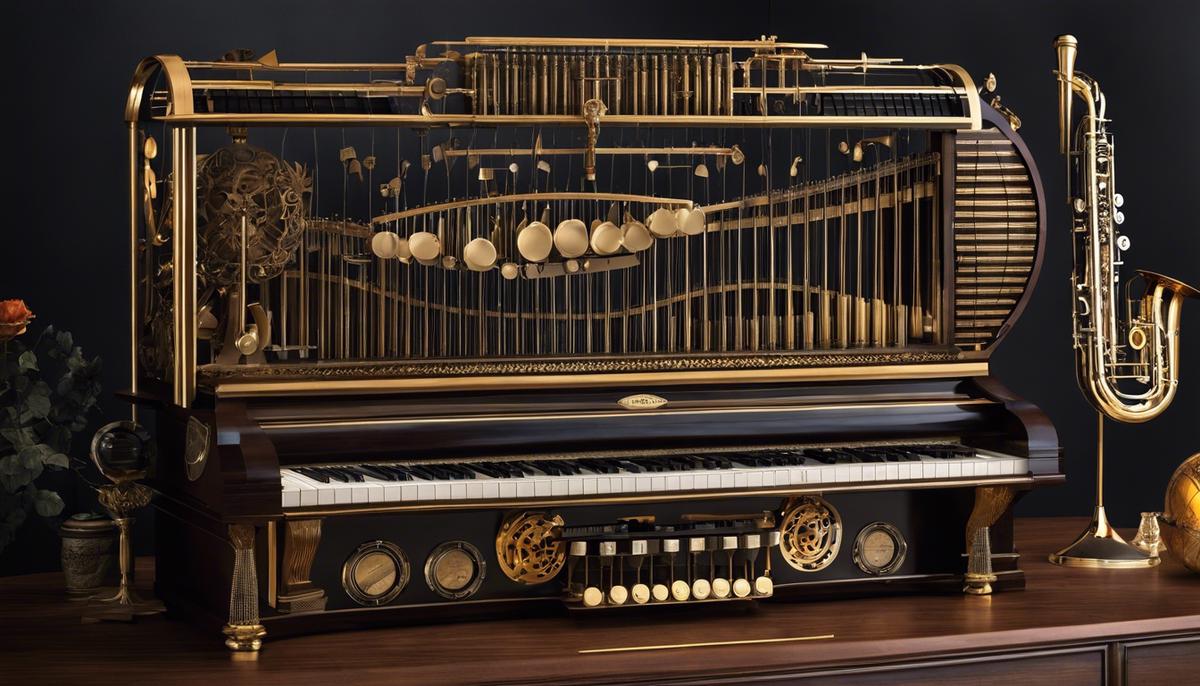Image of a music machine with a collection of instruments